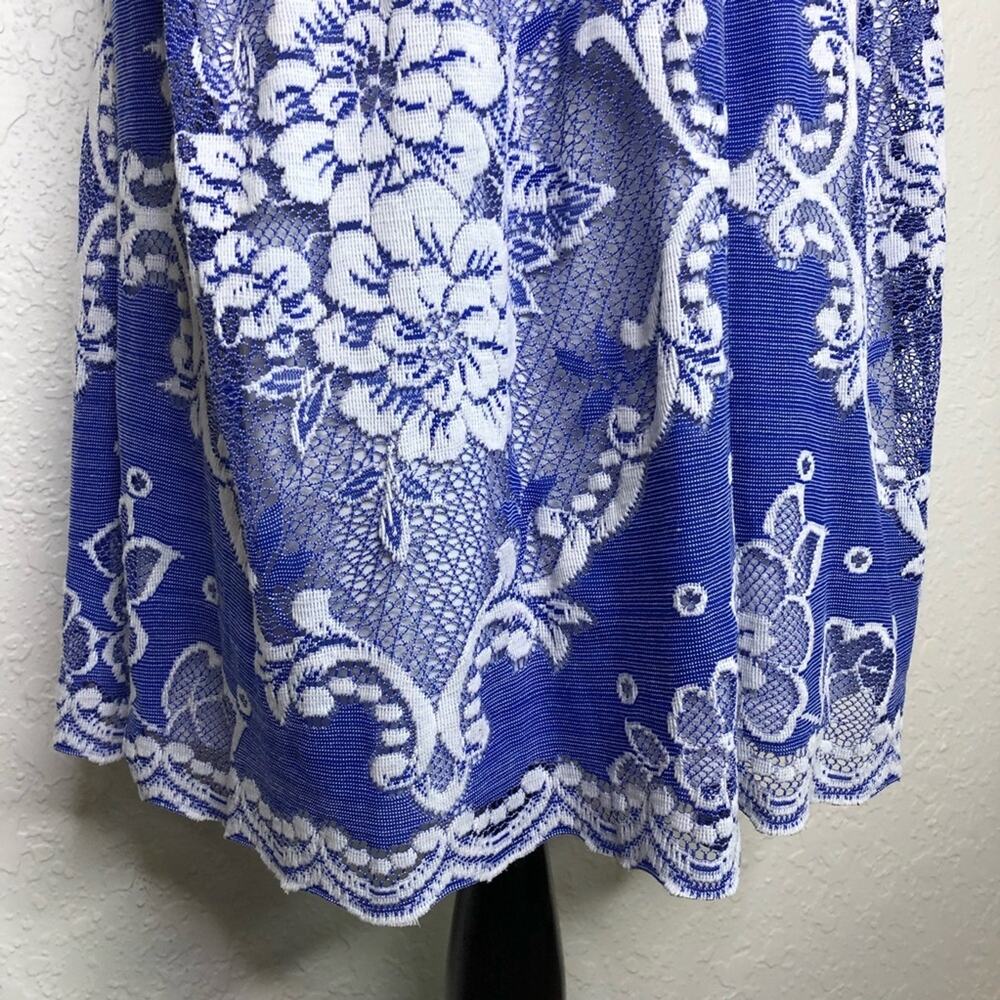 ASOS Maternity blue white floral crochet overlay dress size 4 - Picture 4 of 12